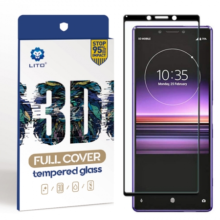 LITO Cobertura completa Full Glue Protector de pantalla de vidrio templado de alta definición para Sony XZ5 