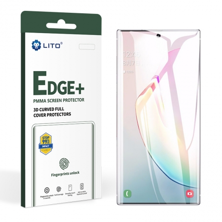 Edge + Full Coverage Full Glue Protector de pantalla de vidrio PMMA para Samsung Galaxy Note10 