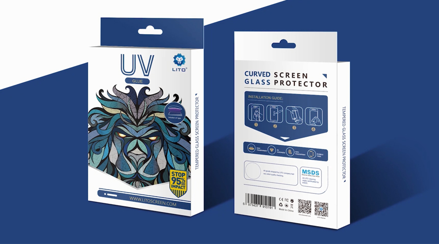 Vidrio templado con pegamento líquido LITO UV Light