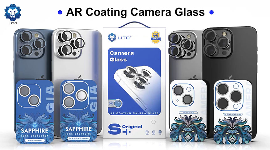 Protector de lente de cámara de metal con revestimiento LITO S+ AR para modelos de iPhone