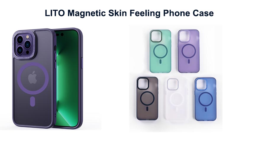 Funda magnética para teléfono LITO con sensación de piel para iPhone