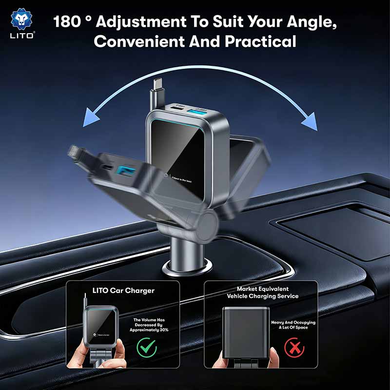 Retractable USB-C Car Charger Retractable USB-C Car Charger