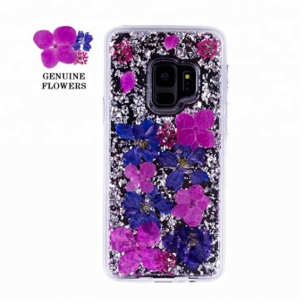 Samsung galaxy s9 plus presionado teléfono celular flor cubre