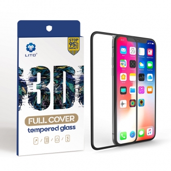 Protectores de pantalla de cristal templado de marco completo de iPhone xs max 3d curvo