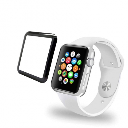 Apple Watch - Protector de pantalla de cristal templado de cobertura total de 38 mm / 42 mm 
