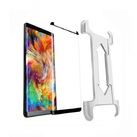 Protector de pantalla de cristal templado adhesivo de borde Samsung Galaxy Note 8 con bandeja de fácil instalación 