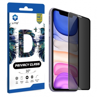 Best LITO Cobertura completa Protector de pantalla de vidrio templado anti-espía con pegamento completo para Apple iPhone 11 / XR en venta