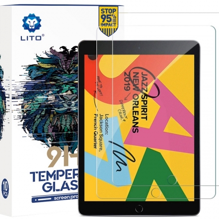LITO Cobertura completa Full Glue 9H Dureza Mate Protector de pantalla de vidrio para iPad 10.2 pulgadas (7ma generación, 2019) 