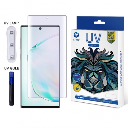 LITO UV Light Liquid Glue Cobertura completa Anti-Blue Light Glass Protector de pantalla para Samsung Note10 / 10 + 