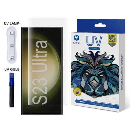 LITO E+ UV Liquid Glue Protector de pantalla de cristal templado de cobertura total para Samsung Galaxy S23 Ultra 