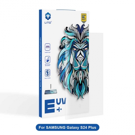 Protector de pantalla de cristal templado con pegamento UV de cubierta completa Lito 3D para Samsung Galaxy S24 Plus
         
