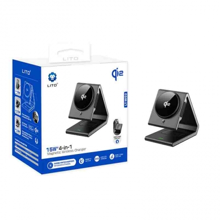 Cargador inalámbrico magnético LT-W02 QI2 de 15 W 4 en 1 