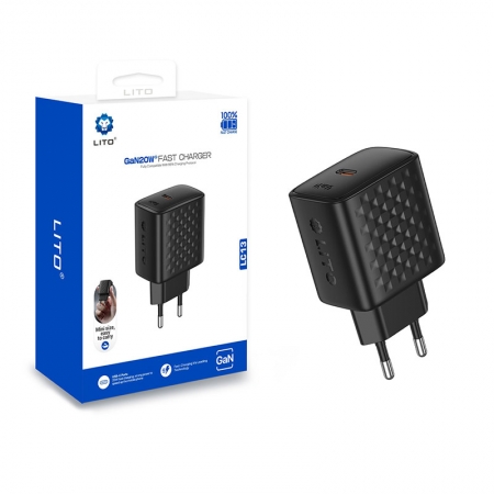 Cargador rápido LITO LC13 GaN de 20 W con puerto USB-C 