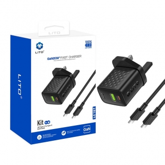Best Cargador rápido LITO LC16 GaN 20W con USB-C y USB-A en venta