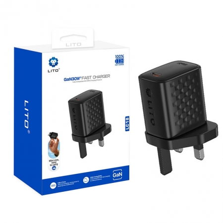 Cargador de teléfono y adaptador de corriente LITO LC18 30W GaN USB-C 