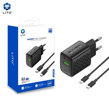 Cargador de teléfono y adaptador de corriente USB-C LITO LC19 30W GaN 