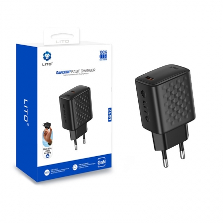 Cargador rápido LITO LC17 GaN 30W con puerto USB-C 