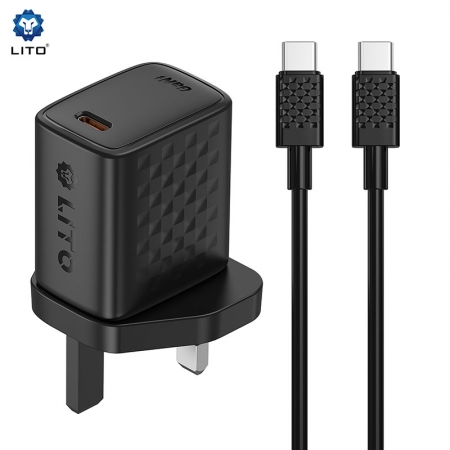 Cargador de teléfono y adaptador de corriente LITO LC18 30W GaN USB-C 