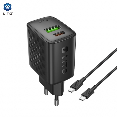 Cargador de teléfono y adaptador de corriente USB-C LITO LC19 30W GaN 