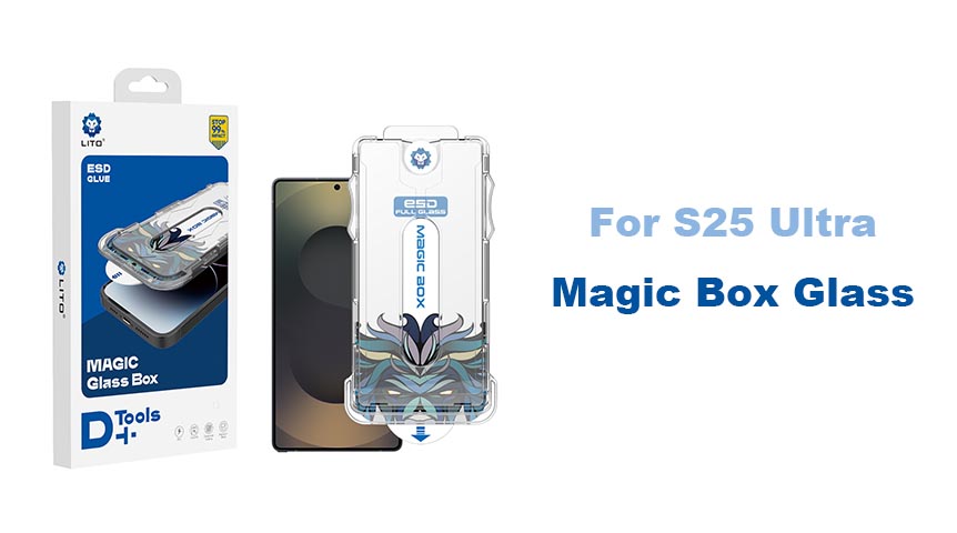 Protector de pantalla de vidrio templado Lito Magic Box de 0,25 mm para Samsung S25 Ultra