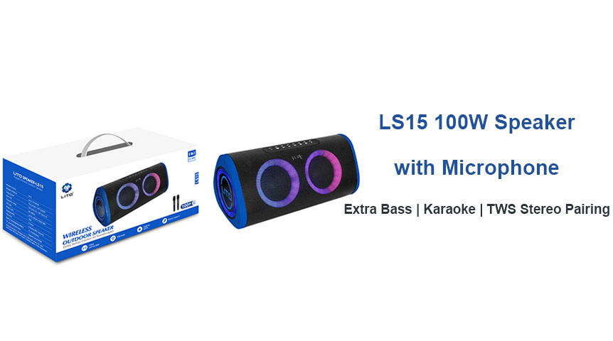 ¿Quieres un altavoz Bluetooth de 100 W con micrófono y funciones de karaoke para fiestas?