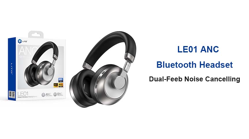 Auriculares LITO LE01 ANC con Bluetooth 5.4, doble alimentación, cancelación de ruido y 40 horas de reproducción