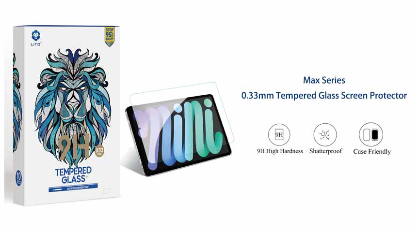 Protector de pantalla de cristal para iPad LITO Max Series 0,33 mm 2.5d para iPad