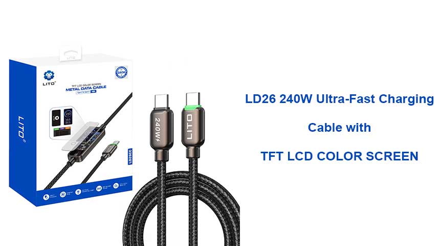 Cable de carga ultrarrápido LITO LD26 de 240 W con pantalla TFT: prueba en condiciones reales