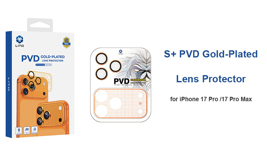 Protector de lente Lito S+ PVD chapado en oro para iPhone 17 Pro Max