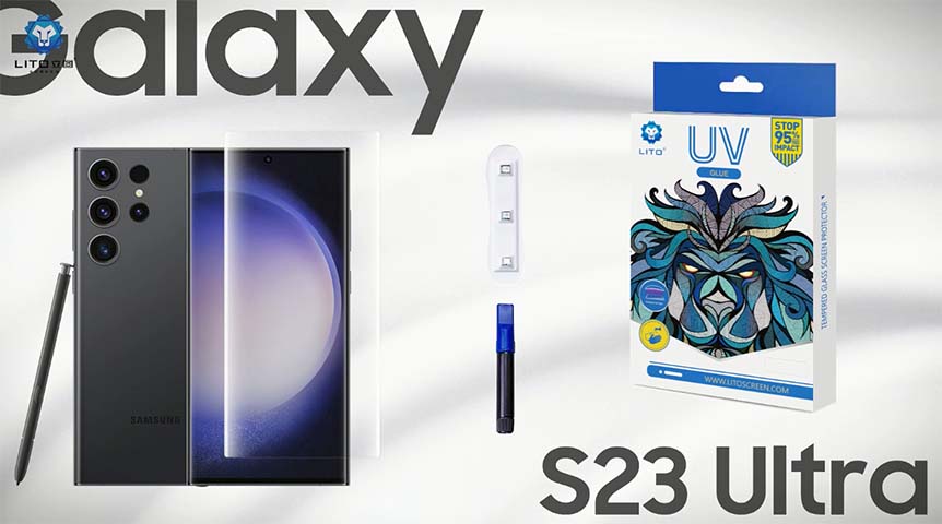 Protector de pantalla de vidrio líquido UV LITO E+ para Samsung Galaxy S23 Ultra