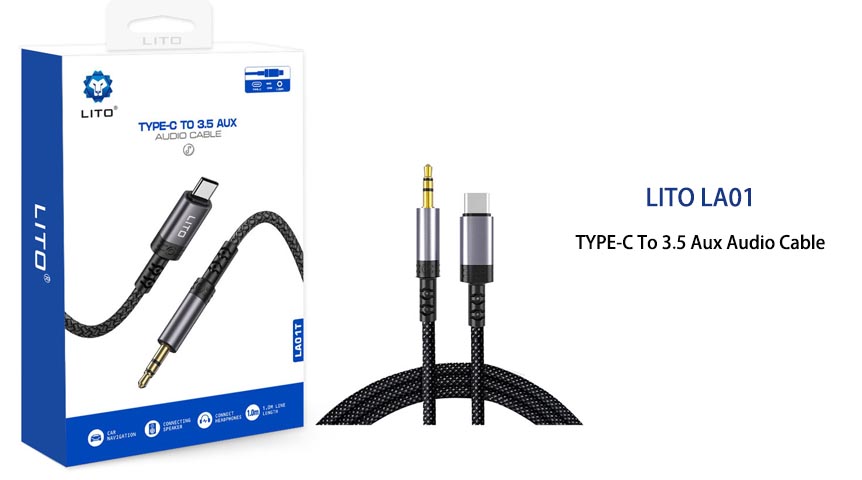 Cable de audio LITO LA01 - Conector de audio universal de 3,5 mm